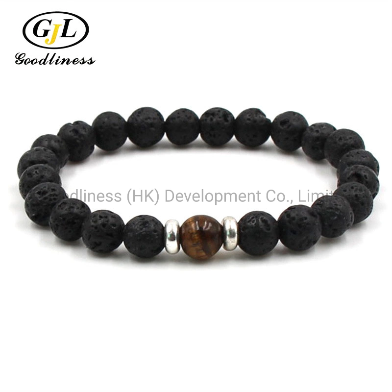 Volcanic Rock Beaded Bracelet Yoga Chakra Men′ S Bracelet