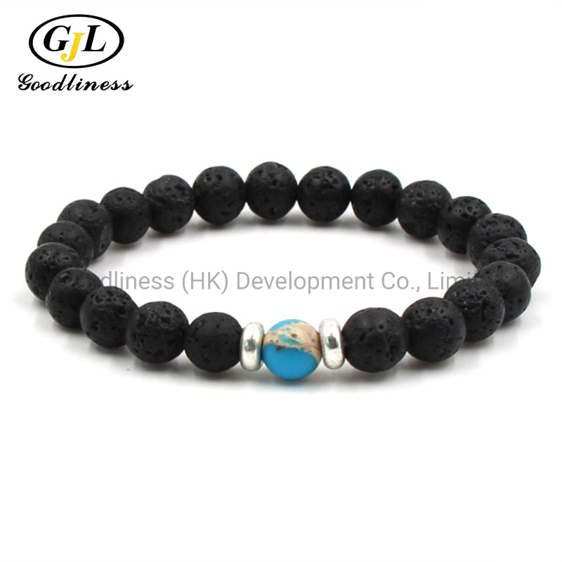 Volcanic Rock Beaded Bracelet Yoga Chakra Men′ S Bracelet